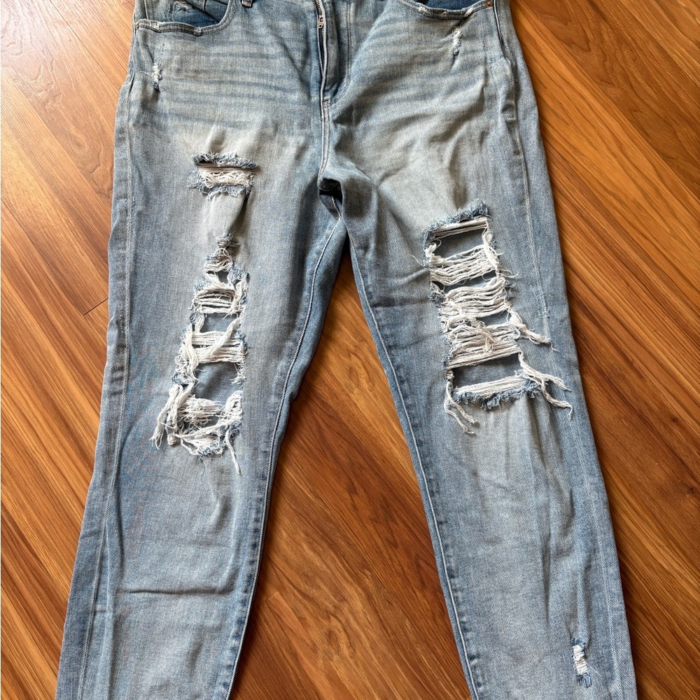 BKE Light Blue Distressed Boyfriend Jeans